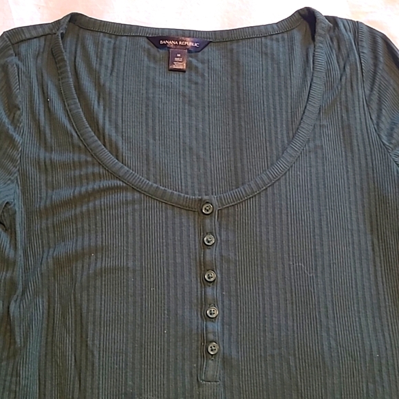2 for $25  Banana Republic soft jersey type bodysuit in forest green - Picture 2 of 6